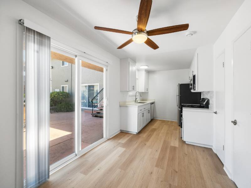 Kitchen with Ceiling Fans | Park Terrace Apartments